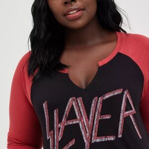 Torrid Black and Red Slayer Raglan Tee - Size 3